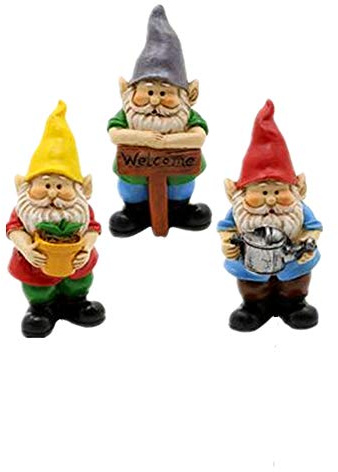 MUAMAX Miniature Gnome Figurines Fairy Gardens Gnomes Accessories Gift for Garden Little Gnomes Small Gnome 3''
