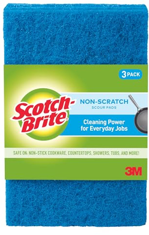 Scotch-Brite Scouring Pads: 6 in. x 3.8 in. (Blue) non-scratch / 3-pack