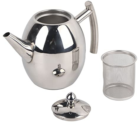 Fdit Bouilloire + Filtre, Bouilloire de Pot de café de théière d'acier Inoxydable avec la Grande capacité de Filtre(1000ml)