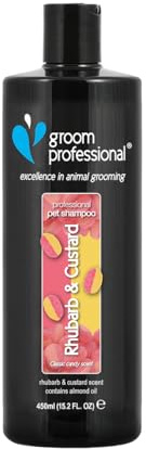 GROOM PROFESSIONAL Rhubarb & Custard Hundeshampoo - Hundeshampoo Gegen Geruch - Tiefenreinigendes Shampoo - Reinigt und Beseitigt Gerüche - Macht das Fell Weich - Süßer Duft, 450ml