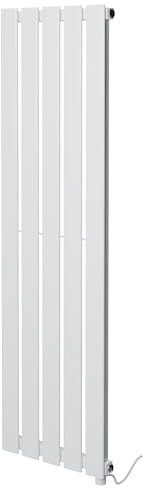 King White Electric Vertical Radiator 1250mm (h) x 360mm (w) - 600w Single Heat Element (Pre-Filled)