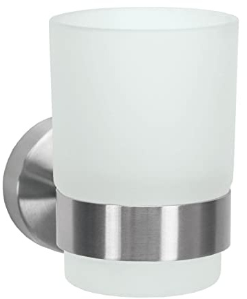Kleine Wolke Zahnputzbecher Allegra, Wandaccessoire, Farbe Milky, Material: Edelstahl, Glas