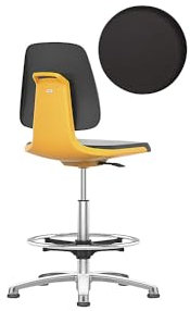 bimos | Arbeitsdrehstuhl LABSIT | mit Bodengleitern und Fußring | Sitz aus PU-Schaum | orange