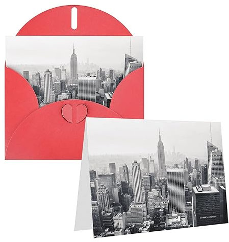 Schwarz-weiße New York Print Grußkarte Dankeskarte Personalisierte Geburtstagskarten Blanko-Karten Mit Umschlägen Für Hochzeiten Einladung Alle Anlässe