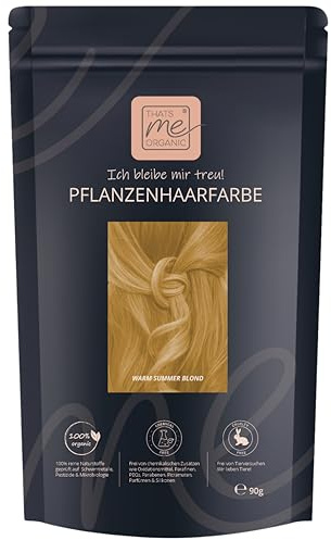 Thats me Organic® Profi Pflanzenhaarfarbe Nachfüllpack (warm summer blond) – Bio Haarfarbe ohne Chemie – Ideale Haarfarbe auch während der Schwangerschaft und Stillzeit