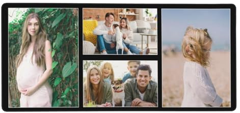 Personalised Large Mouse Pad with Photo Collage Custom Gaming Mouse Pad with Stitched Edge Customised Laptop Desk Keyboard Pad for Home Office Work Personalized Gifts Presents for Boyfriend Girlfriend