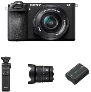 Sony Alpha 6700 | APS-C Mirrorless Camera with Sony 16-50mm Lens + Content Creator kit including Bluetooth Shooting Grip, E 15mm F1.4 G Lens and Rechargable Battery Pack