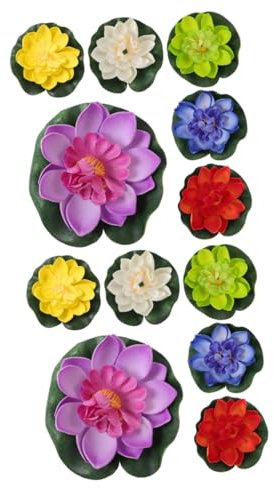 BESPORTBLE 12stücke Künstliche Schwimmende Lotusblumen Realistische Deko Für Teich Aquarium Und Garten Farbenfrohe Wasserlilien Aus Strapazierfähigem Material Lifelike Kunstpflanzen Für