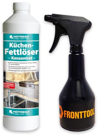 HOTREGA Küchen Fettlöser Küchenreiniger, Herdreiniger (1 Liter inkl.Sprühflasche)
