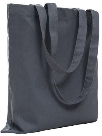POLHIM® Stoffbeutel – Tasche für Kleidung, Sport, Einkaufen, Lebensmittel, umweltfreundlich, wiederverwendbar, 38 x 42 cm, 145 g/m², 1 Stück, grau, 38 x 42 cm