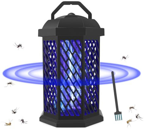 BellaAchtung Insektenvernichter Elektrisch Stark, 4200V Effektive UV Mückenlicht Insektenkiller Elektrischer Mückenschutz Mosquito Killer Fliegenfalle wasserdichter für drinnen und draußen