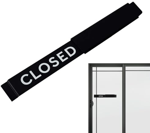 Señal de puerta corredera abierta y cerrada, indicador de privacidad para puerta corredera, visualización de texto transparente, indicador de puerta deslizante de texto de color para ventana de tienda