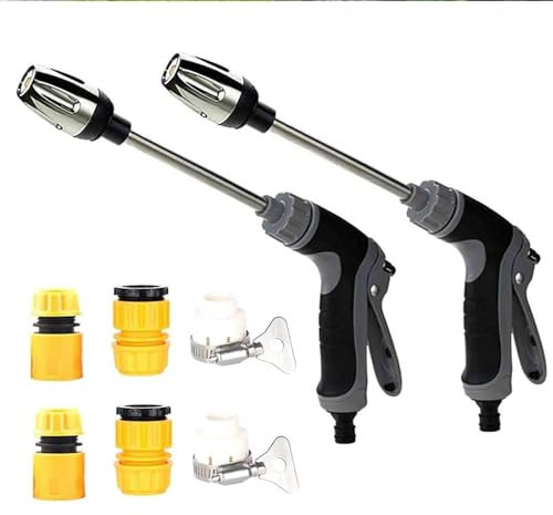 2 Stück Turbo Washer Für Gartenschlauch, hochdruckpistole Düse/spritze, Ultra Washer Verstellbarer Wasserdurchfluss, Hochdruck Power Wasserpistole,Turbowasher Power Hochdruckreiniger mit Zubehör