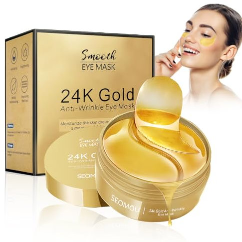 30 Paias Patch Occhi Pad, Maschera per Gli Occhi, Gold Eye Patches Eye Mask, Maschera d'occhio del collagene, Maschere per Occhi Cura Della Pelle, Patch Occhiaie per Ridurre Borse Occhiaie Puffiness