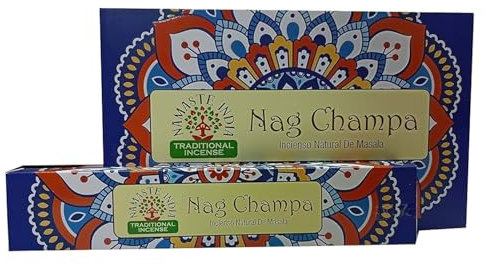 Namaste India Incienso Agarbatti Pack de 12-240 Varillas en Total - Relajación Aromática, Fragancia para Meditación y Yoga, Hecho a Mano en India (Nag Champa)