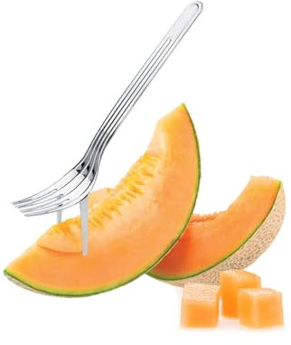 Avilia Forchetta Multiuso per Affettare a Cubetti Melone o Anguria in Acciaio Inox - Ideale per Occasioni Speciali, Taglia e Servi Rapidamente Direttamente dalla Forchetta - Lavabile in Lavastoviglie