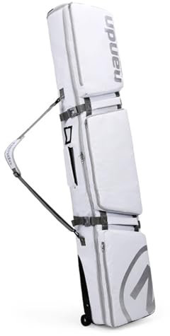 Lzyjck Skitasche - Snowboardtasche Mit Rollen Skitasche Mit Erweiterbarem Hauptfach Skitasche Mit Zwei Rollen Verstellbare Länge Für Flugreisen,Weiß,7.1×14.2×64.9 inch