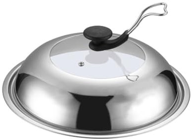 OFFSCH Stainless Steel Pot Cover and Visible Overflow Lid 32cm Anti-scald Kitchen Gadget Standable Handle Suitable for Cooking Pots