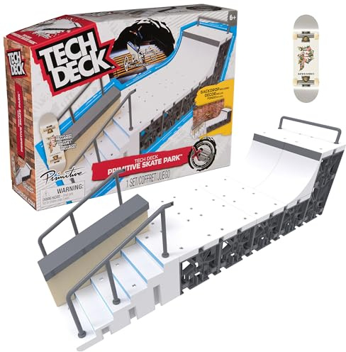 Spin Master Tech Deck, Primitive X-Connect Skate Park, Set con rampa da Personalizzare e Costruire con Fingerboard Esclusivo, Giocattoli per Bambini dai 6 Anni in su