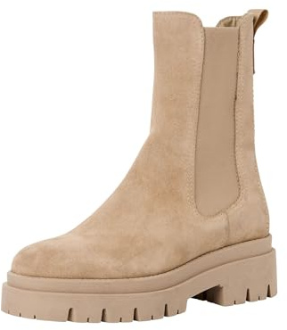 Tamaris 1-25992-41/001 Bottes à enfiler en cuir et textile pour femme Noir, Beige daim., 39 EU