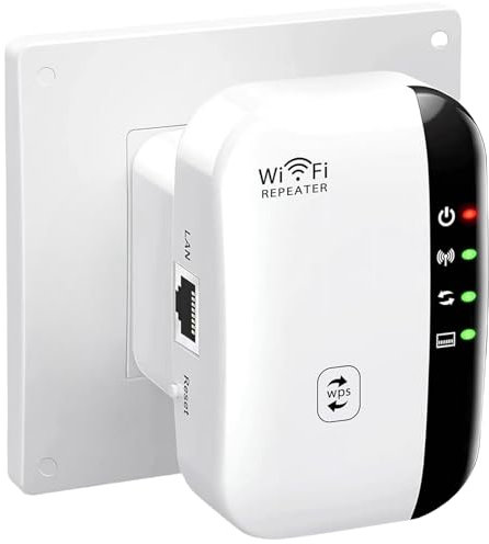 WiFi Extender Booster,WiFi Signal Booster,Internet Coverage Up to 5000 Sq.Ft and 45 Devices, Internet Booster with Ethernet Port, AP Mode/Wide Compatibility/Easy Setup, WPS Supported