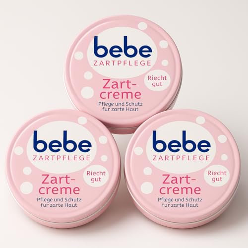 BeBe Gesichtscreme Hautpflege Babycreme Zartcreme Zartpflege 3 x 150ml (3er Pack/Vorratspack) + PurLife Sticker