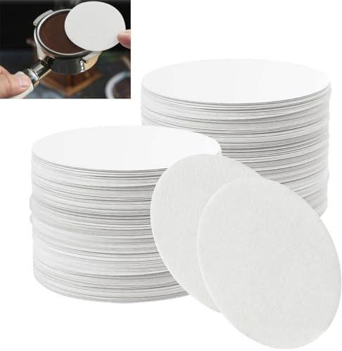 400 Stück Rund Espresso Papierfilter, 58.5 mm Kaffee Filterpapier | Ungebleichter Ersatz Papierfilter, Espresso Paper Filter, Kaffeefilter Weiß Papier, für 58mm Siebträgerkörben Kaffeemaschine