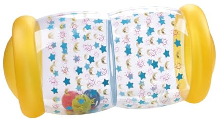 FELTECHELECTR Rodillo De Gateo Inflable para Bebés, Equipo De Entrenamiento De PVC Amarillo, Tamaño Mediano, Seguro y Ligero, Juego De Desarrollo Motriz para Uso En Interiores