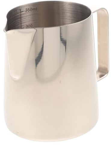 FUNNETOYU Pichet à Lait Acier Inoxydable avec Graduation Pichet Mousseur à Main pour Latte Art Cappuccino et Espresso Facile à Nettoyer et Maniable