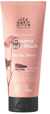 Urtekram Nordic Berry Body Wash - Gel douche crémeux à l'huile d'amande et à la mûre - Nourrissant & Hydratant pour une peau douce - Vegan & Naturel - 200 ml