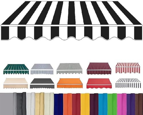 Ersatzstoff für Markisen, einziehbar, 485 x 300 cm, Schwarz / Weiß, 485 x 300 cm