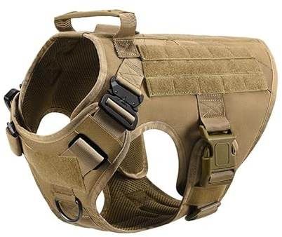 Duke & Scoop K9 Harness – Taktisches Hundegeschirr für Hunde(Braun,S)