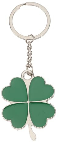 Luoem Porte-clés Lucky Trèfle à quatre feuilles Fortune Keychain Porte-clés Charm étincelant de trèfle Saint Patrick Jour