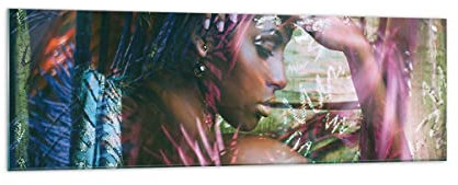 Panorama Bilder auf Glas 160x50cm Glasbild frau modern Groß XXL Wanddeko Bild im Glas Schlafzimmer Küche Wandbilder Dekoration Wohnzimmer Modern Wall Decor Glasdruck Wand Kunstdruck Art GAB160x50-3501