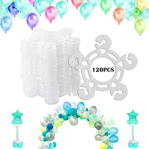 Balloon Clips(120 pcs), Tinabless Balloon Connectors for Decor Balloons Arch, Balloons Column Stand and Flowers - Birthday, Wedding, Baby Shower Party Decorations