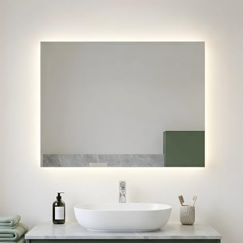Kiamami Valentina - Specchio Arredo Bagno Cm 90X70 Illuminazione A Led