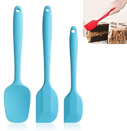 Kitchen Gadgets 3 in 1 Silicone Spatula Cake Cream Spatula Baking Tool Set (Color : Blue)