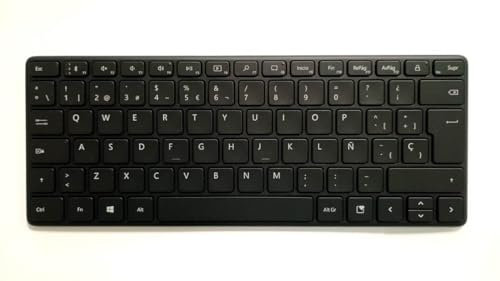 Microsoft Designer Compact Keyboard | Thin Low Profile & Wireless Bluetooth | Spanish QWERTY Layout | Black