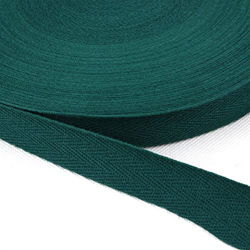 Baumwolle Schrägband,50 Yards x 20mm Einfassband Köperband Nahtband Baumwollband Textilband Fischgrätenband Köperband Wimpelband Twillband Webbing Band für Schneidern DIY-Nähen Basteln,Dunkelgrün