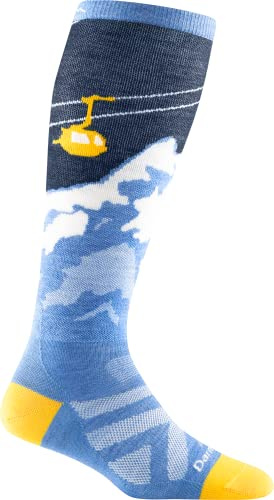Darn Tough Vermont - 1824 - Women's Snow Yeti OTC Light Sock - Blue/Midnight, Medium