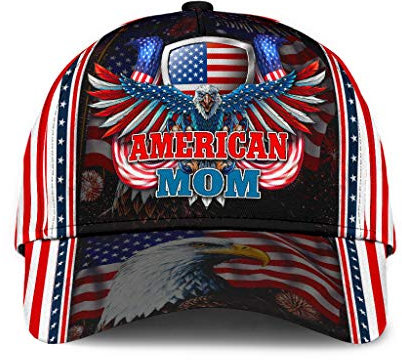 501 Baseballkappe American Mom Eagle Usa-Flagge, 4. Juli, Unabhängigkeitstag, Patriotische, Stolze Geschenkidee Unisex Baseball Kappe Mütze Vintage Reine Farbe Trucker Kappe Für Kletter Outdoor