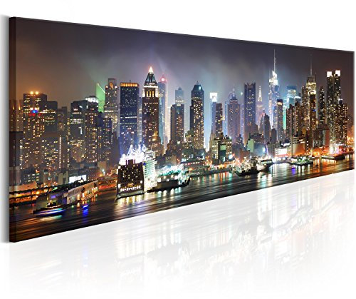 murando - Akustikbild New York Bilder Akustikschaum Hochleistungsschallabsorber Schallschutz Leinwand 1 tlg Wandbild Raumakustik Schalldämmung Stadt City 9020116
