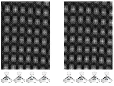 GARDINIA Sonnenschutz für Fenster (auch Dachfenster), Flexibler Sonnenschutz Auto, Lichtdurchlässig, Inkl. 4 Saugnäpfen, 40 x 80 cm, Schwarz (Packung mit 2)