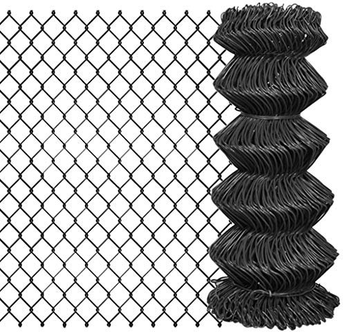 Tino Tech Maschendrahtzaun 25x0,8 m Stahl Grau Zaun Garten Sichtschutz Gitterzaun Dekorative Zäune Gartenzaun Metall Wildzaun Maschendrahtzaun für Garten UV-beständig und Wetterfest