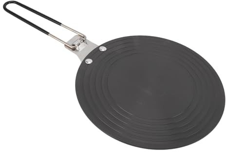 Plaque de conduction thermique efficace pour cuisinière à gaz, polyvalente, facile à nettoyer, avec poignée pour mijoter, cuisiner et rôtir dans la cuisine (diamètre 28 cm)