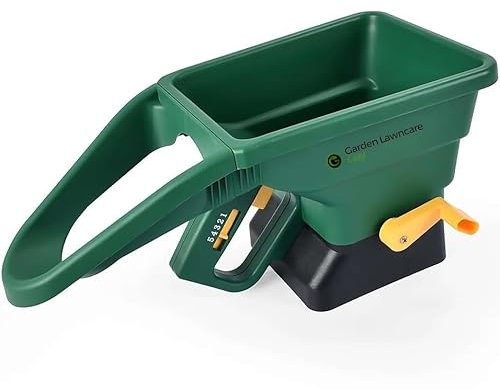 Garden Lawncare Guy Hand Held Spreader - Rotary Spreader for Grass Seed, Fertiliser and Rock Salt - 2 Litre Capacity