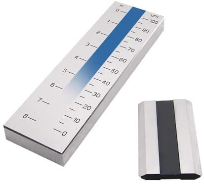 NURII Grindometer, Einkanal-Mahlfeinheitsmessgerät, Messgerät, Edelstahl-Hegman-Messgerät, 0-100μm 0-8 Hegman(0-50um)