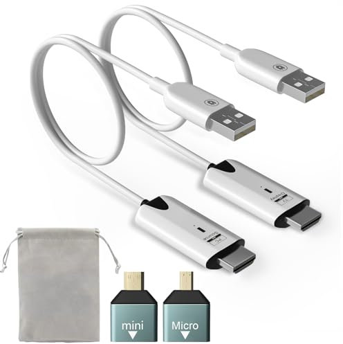 PChero Trasmettitore e ricevitore wireless HDMI 5G 1080P Wireless HDMI 50M Trasmissione radio, Plug & Play, Streaming Audio/Video/File da PC/Laptop/Fotocamera su Monitor/Proiettore/TV