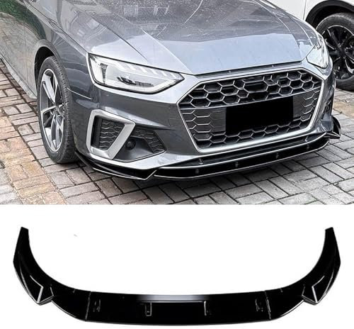 WETCL Auto Frontstoßstange Lippe,für Audi A4 S4 B9.5 Sline 2020+,Stoßfängerlippe Spoilerlippe Dauerhaft AntiKollision Frontspoiler Protector,normal-Glossy Black