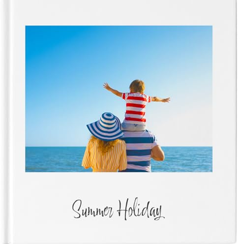 Livre photo personnalisé en ligne Couverture Rigide - Exclusive, 46 pages Carré 21x21 cm Album photo personnalisable avec vos propres photos parfait pour mariage, vacances, Noël, bebe, enfants